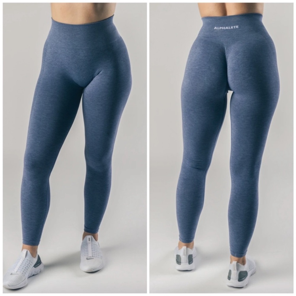 Alphalete Blue Seamless Leggings High-Waisted Performance